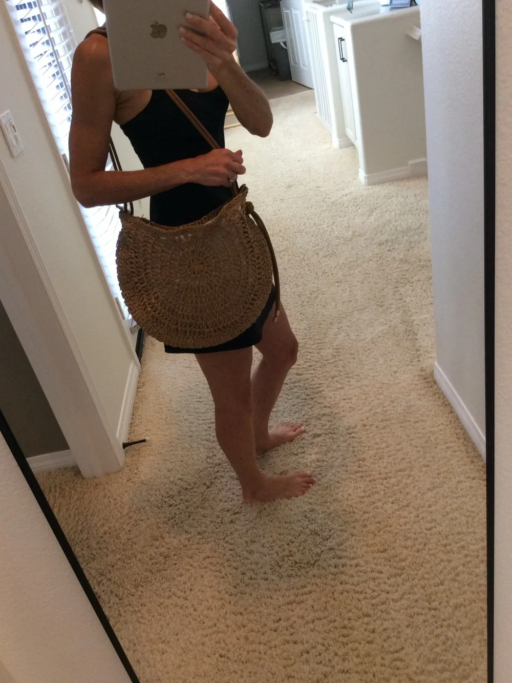 Dolce Vita Tan Woven Straw Shoulder Bag